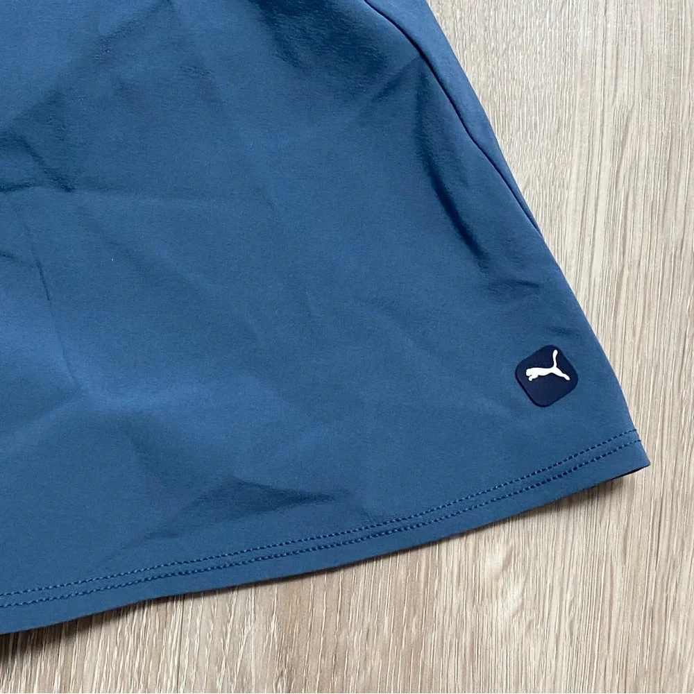 Puma Teal Sporty Gorpcore Stretch Athletic Golf Pockets Skirt Shorts Skort M/L